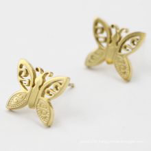 Stainless Steel Gold Plated Butterfly Earring Jewelry